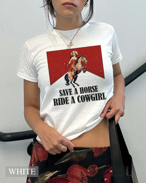 Save A Horse Ride A Cowgirl Shirt, Lesbian Shirt, Subtle Lesbian, LGBT Pride Month, Ally Shirt, Lesbian Cowgirl Gift, Western Rodeo Shirt