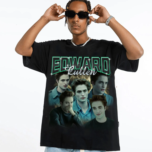 Edward Cullen Vintage Graphic 90s Tshirt, Actor Homage Graphic T-shirt Unisex, Bootleg Retro 90’s Fans Tee, Custom Photo Shirt