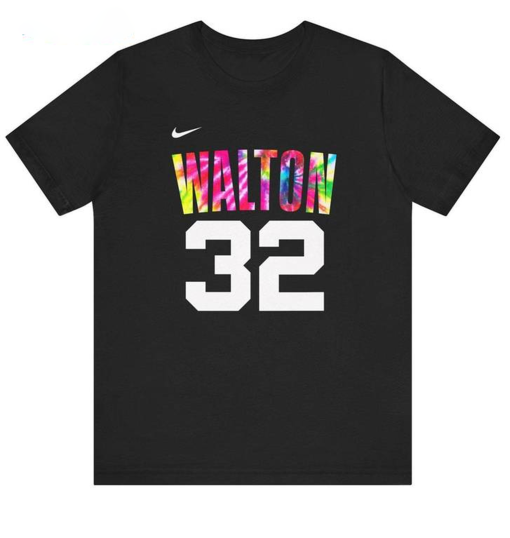 New Rare Bill Walton Shirt, Bill Walton Tie Dye 32 Portland Short Sleeve Crewneck