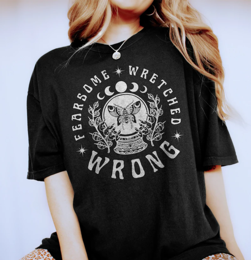 Fearsome Wretched Wrong Shirt White Witchy Crystal Ball Design Who’s Afraid Of Little Old Me Unisex Crewneck Tshirt Graphic Tee TTPD Merch