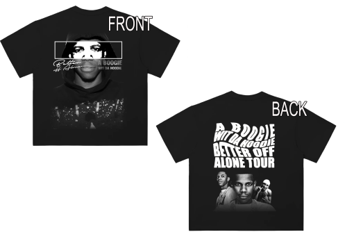 A Boogie Wit Da Hoodie T-shirt, Better off Alone Tour, Boxy tee, Rap tshirt, NLE Choppa, Swervin Hoodie, Garment Dyed T Shirt