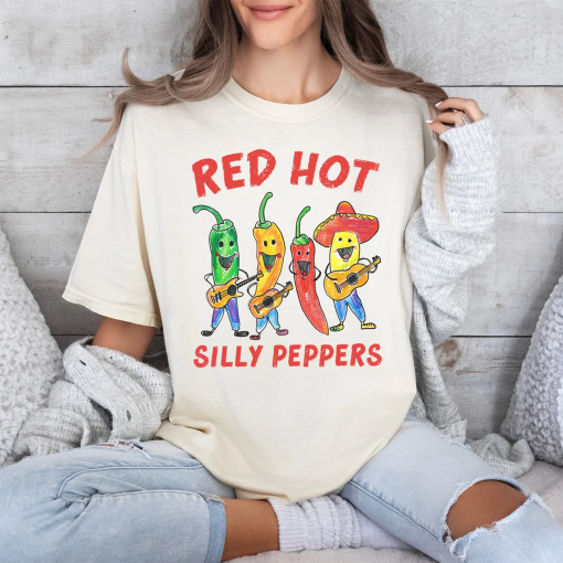 Silly Peppers Comfort Colors Tee, Red Hot Music Tshirt, Aesthetic, Meme, Funny, Concert, Music, Band, Chili Peppers, Hot Peppers