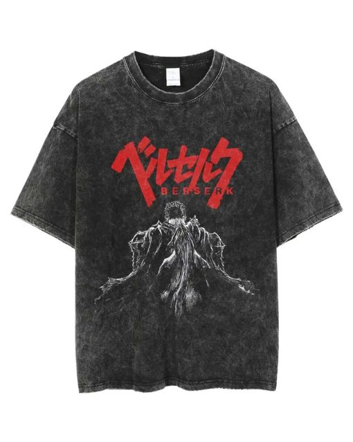 Vintage Oversized Anime Shirt – Soft Japanese Style, Berserk, Ideal Gift for Him or Dad, Featuring Guts and Griffith, Anime Graphic Tee