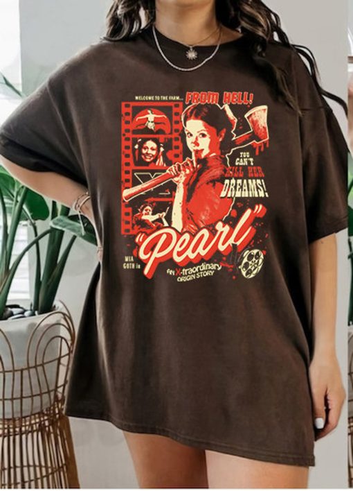 Vtg Pearl Horror Movie Poster Inspired shirt, Vintage Horror Pearl Shirt