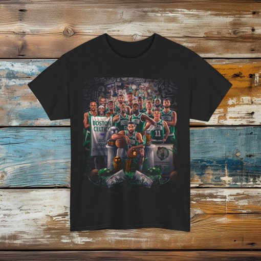 2024 Boston Celtics Nba Team Championship T Shirt Tee Nba Finals Jayson Tatum Finals Mvp Championship banners Unisex Heavy Color Black