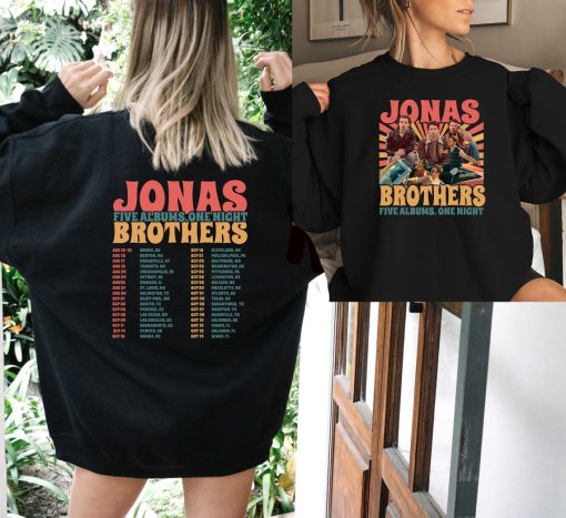 Jonas Brothers Double Sided Sweatshirt, Jonas Brothers Tour Shirt, Concert 2023 Retro Unisex Gift, Jonas Brothers Cassette Shirt, Sweatshirt