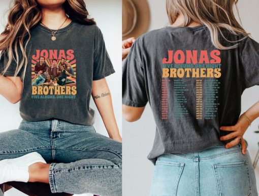 Jonas Brothers Double Sided Shirt, Jonas Brothers Tour Shirt, Concert 2023 Retro Unisex Gift, Jonas Brothers Cassette Shirt, Comfort Colors