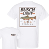 Busch Light Fishing Scene with Dog & Cooler 2 sided Tshirt, Busch Light Tshirt Full Color For Men And Women