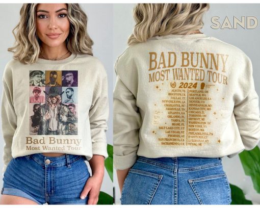 Retro Bad Bunny Most Wanted ERA Tour 2024 T-shirt, Bad Bunny Nadie Sabe Sweatshirt, Bad Bunny Merch, Bad Bunny Fan Outfit, Bad Bunny Hoodies