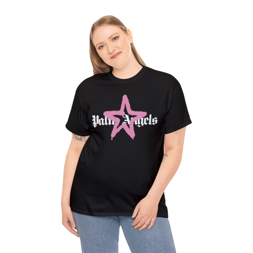 Palm Shirt Angels Tee Pink Star Unisex Heavy Cotton Tee