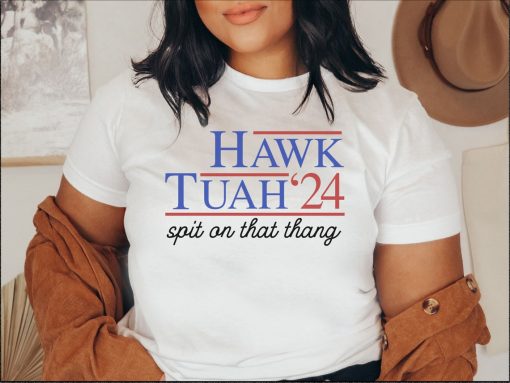 Hawk Tuah Spit On That Thang 2024 Shirt Hawk Tuah 24 Funny Trendy Sweatshirt for Women Men Viral Crewneck Tshirt