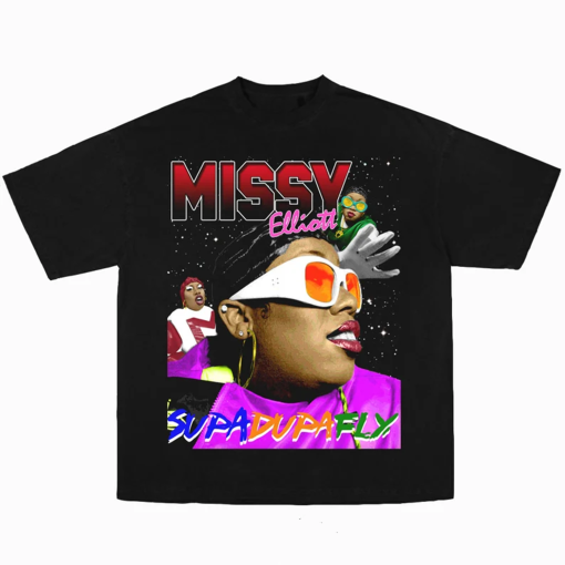 Missy Elliott Rap Tee Big Face Head Vintage Style Graphic Hip Hop 90s 00s T-shirt