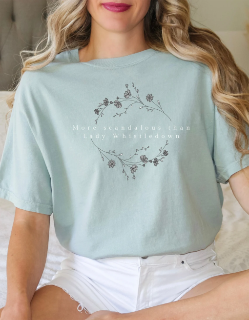 More Scandalous Than Lady Whistledown Shirt, Inspired Bridgerton Tee, Gift for Fan Merch, Romance Reader Historical Drama Unisex Plus Size