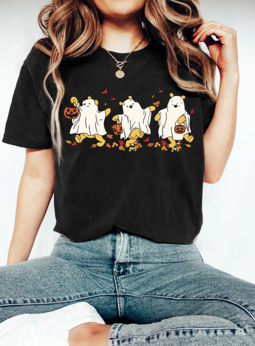 Retro Pooh Ghost Halloween Shirt, Winnie The Pooh Halloween Shirt, Spooky Season Shirt, Pooh Shirt, Cute Fall Shirt, Halloween Women’s Shirt