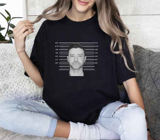 Justin Timberlake Mugshot T-Shirt, Black and White Mug Shot, Thug life shirt, Timberlake Fan Gift, JT Concert Shirt, Boy Band Fan