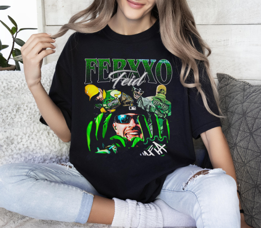 Hiphop RnB Rapper Singer Homage Graphic Unisex T-Shirt, Bootleg Retro 90’s Fans Tee Gift, Feid Ferxxo Vintage Washed Shirt, 90s Unisex Tee