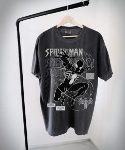 Vintage Spiderman Shirt, black spidey T-shirt, black…