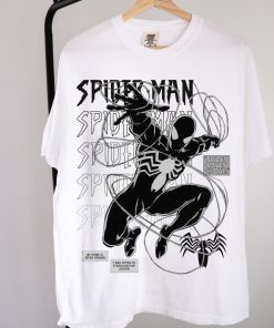 Vintage Spiderman Shirt, black spidey T-shirt, black…