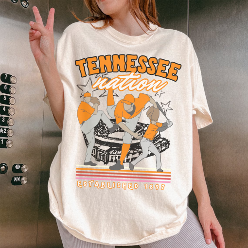 Retro Tennessee Nation Shirt Oversized Trendy Tennessee Baseball Tshirt College Gameday Tee Comfort Colors National Championship Tee