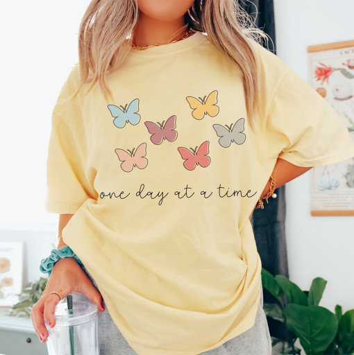 One Day at a Time Shirt, Comfort Colors® Tshirt, Mental Health Shirt, Mental Health Awareness, Counselor Shirt, Self Care Shirt, Positivity