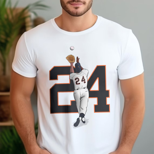 Willie Mays #24 Shirt – The Catch Hand Draw Shirt – Say Hey Baseball Shirt