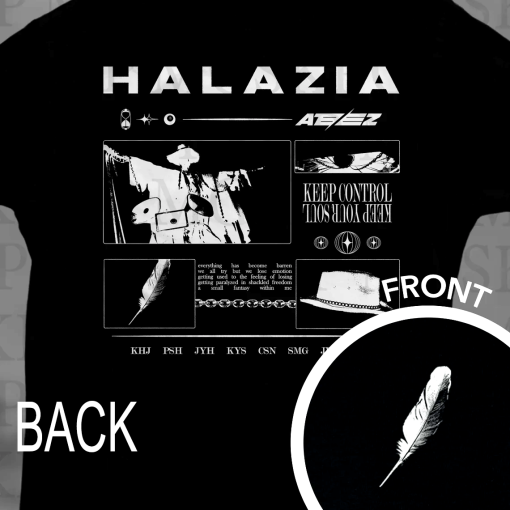 ATEEZ HALAZIA distressed graphic 2 Side Shirt