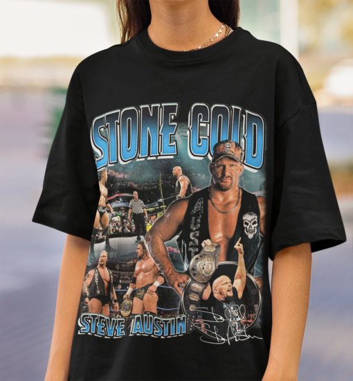 Stone Cold Vintage 90s Graphic Style TShirt, Stone Cold Shirt, Retro Stone Cold Bootleg T-Shirt, Vintage Oversized Sport Tee, Gifts