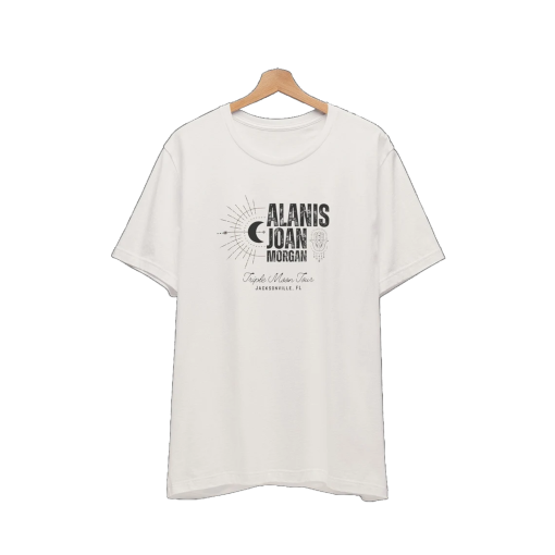 Triple Moon Tour T-Shirt, Alanis Joan Morgan Tee, Concert Tour Shirt, Gift for Her, Vintage White Adult Unisex