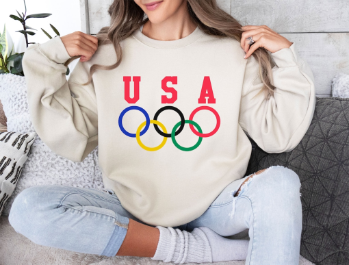 Olympics Logo Shirt, 2024 Olympic Games T-shirt, Team USA Olympics Shirt, Olympics T-Shirt, Trendy T-Shirt, Women’s Baby Tee, Rings T-Shirt