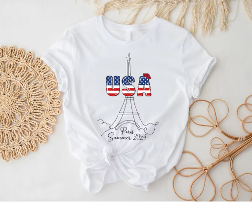 2024 Paris Shirt, Family Summer Vacation, USA Eiffel Tower T-Shirt, USA 2024 T-Shirt, USA Team Shirt, Paris Games Shirt, Paris France Shirt