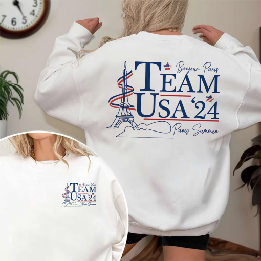 Vintage Team USA Eiffel Tower 2024 Shirt, USA group shirt, Matching Summer Paris Shirt, 4th of July, Support Team USA,Independence Day Shirt