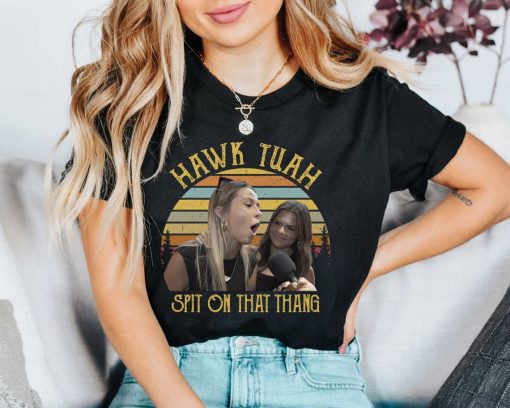 Hawk Tuah & Spit On That Thang Vintage Shirt, Funny Saying Quote Shirt, Sarcastic Shirt, Humor Shirt, Shirt for Men, Trending Shirt