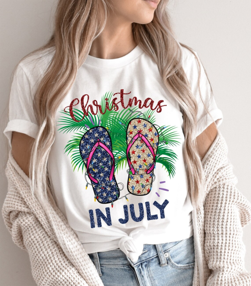 Christmas in july flip flop shirt,Summer Christmas shirt,Funny Christmas in july shirt,Tropical Christmas t shirt,Hawaian Xmas shirt