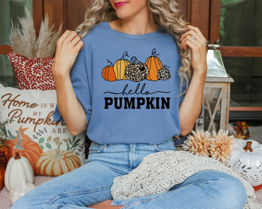 Comfort Colors Hello Pumpkin Fall Shirt, Autumn Shirt, Pumpkin Lover Shirt, Fall Season Shirt, Thanksgiving Women’s Shirt, Comfort Fall Tee