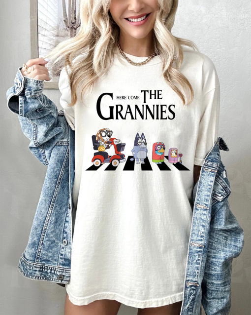 Here Come The Grannies T-Shirt, Bluey TShirt, Trendy Bluey Shirt, Kids Shirt, Bluey Characters, Trendy Shirt, Dog T-Shirt