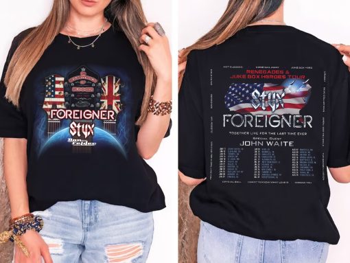 Styx and Foreigner Summer 2024 Tour Shirt, Styx and Foreigner Band Fan Shirt, Styx and Foreigner 2024 Tour Shirt, Summer 2024 Concert Shirt