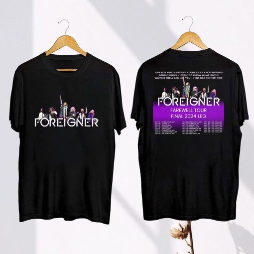 Foreigner Farewell Tour 2024 TShirt, Foreigner Band 2024 Concert, Foreigner Fan Gift Shirt, Rock Band Foreigner Shirt, Foreigner Band Merch