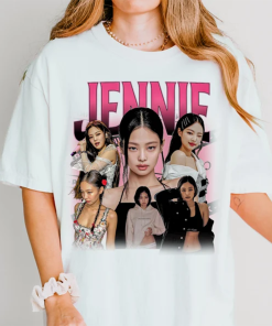 Blackpink Jennie Kim Retro Bootleg T-shirt –…