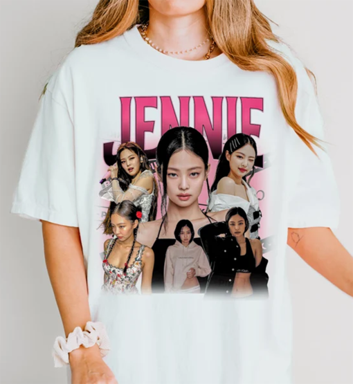 Blackpink Jennie Kim Retro Bootleg T-shirt – Blackpink tour Shirt – limited Kpop Shirt – Kpop Gift for he and him – 90s Rap Hip hop Tee