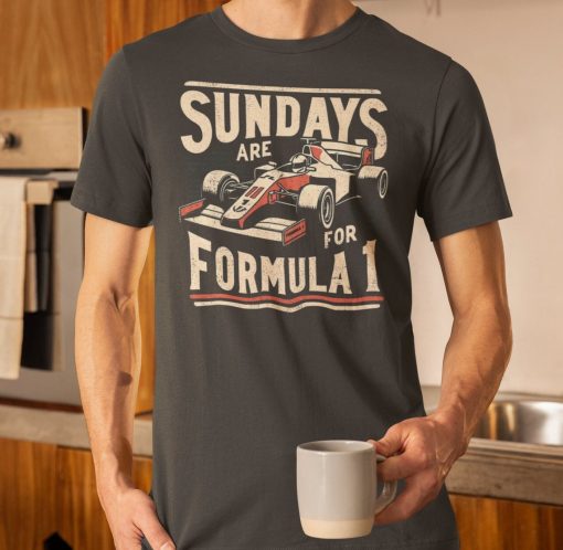 Formula 1 Racing T-Shirt – Sundays are for Formula 1 – Retro F1 Graphic Tee – Classic Race Car Design – Motorsport Enthusiast Gift