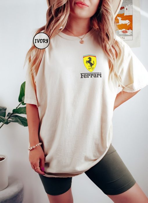 Ferrari Logo Shirt Comfort Colors, Formula 1 Tee Shirt, Gift For Ferrari Lover, F1 Racing Sweatshirt, Ferrari F1 Race, Car Tshirt