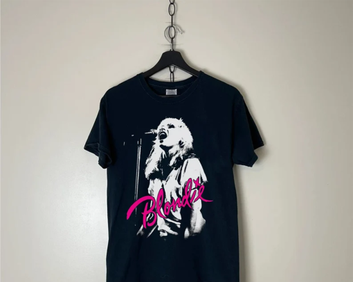 Blondie Mic Fitted Jersey On Stage Vintage 80s TShirt, Blondie 1977 Direct From New York City Retro tshirt,Debbie Harry Parallel Lines shirt