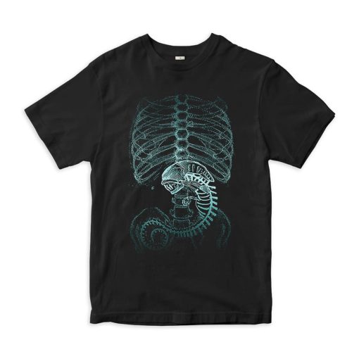 Alien X-Ray T-Shirt / Xenomorph Anatomy 100% Cotton Tee / Men’s Women’s All Sizes (wr-207)