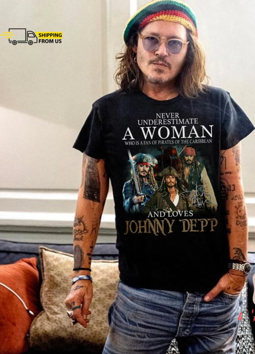 Johnny Depp T-Shirt, Never Underestimate A Woman Caribbean Shirt, Johnny Depp Tees, Johnny Depp Sweatshirt, Comfort Color Shirt