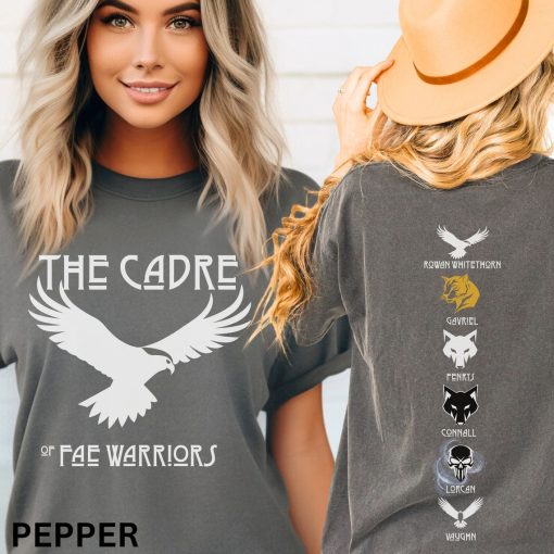 Cadre of Fae Warriors Throne of Glass 2-sided Comfort Color T-shirt, Rowan Gavriel Fenrys Connall Lorcan & Vaughn from Sarah J Maas epic