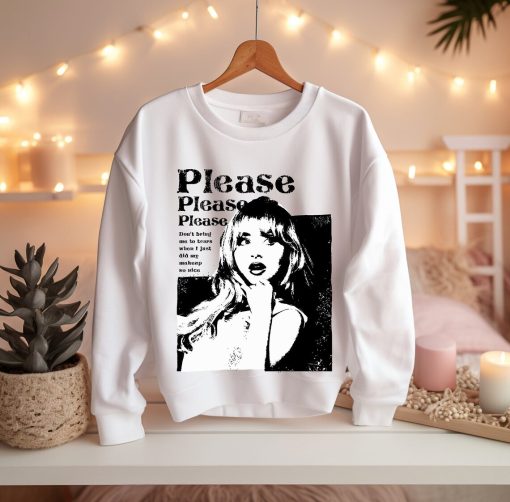 Sabrina Carpenter Lyrics Sweatshirt, Please Please Please Crewneck Sweatshirt, Unisex Trendy Crewneck Sweatshirt, Music Festival 2024 Tee