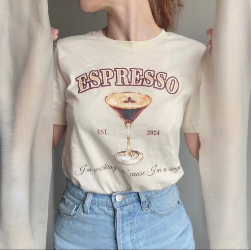 Espresso graphic T-Shirt- Sabrina Carpenter Inspired, Perfect natural retro cute Gift For her, band tee