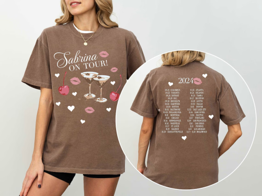 Sabrina Espresso Tour T-Shirt | Short N Sweet 2024 Tour Dates Merch Gifts | Carpenter Please Please Please Inspired Graphic Tee Fan Shirt