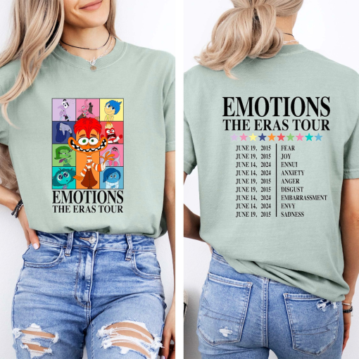 Emotions The Eras Tour Inside Out 2 Shirt, Two-Sided Inside Out 2 Shirt, Comfort Colors The Eras Tour Shirt, Inside Out Movie, Anxiety Shirt