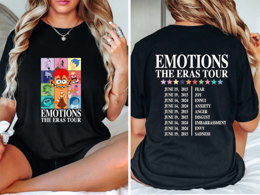 Emotions The Eras Tour Inside Out Shirt, Two-Sided Anxiety Inside Out 2 Comfort Colors Tee, The Eras Tour T-Shirt, Inside Out Characters Tee